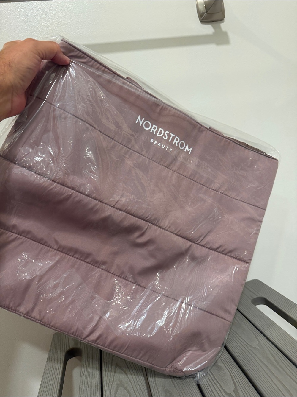 Nordstrom Beauty Quilted Cosmetic Pouch in Dusty Rose